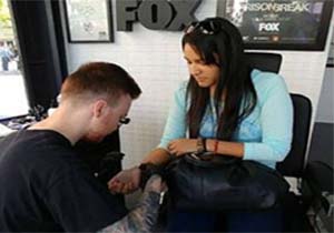 SPAIN - A temporary tattoo studio in Callao for the return of Prison Break
